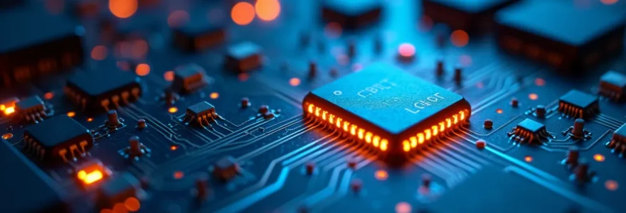 Conceptual image of electrostatic discharge protection in high-tech electronics